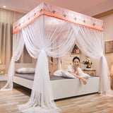 elvesmall Summer New Bed Curtain Shading Home Bedroom 1.8m Floor-standing Palace Dust-proof Mosquito Net Supplies 4 Corner Canopy For Room