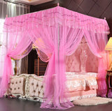 elvesmall Priness Canopy Cot Luxury Princess Four Corner Post Bed Curtain Canopy Netting Mosquito Net Elegant Bedding Baby Mosquito Net O