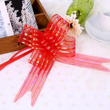 elvesmall 10pcs Wedding Bow Pull Flower Gift Packing Candy Box Accessories DIY Wedding Party Car Decor Pullbows Supplies Flower Ribbons