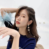 elvesmall Beautiful Stars Long Earrings For Women Unique Statement New Fashion Jewelry Wholesale