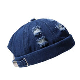 elvesmall  Men Street Casual Docker Sailor Biker Hat Loop Beanie Brimless Cap Fashion Unisex Pumpkin Vintage Navy Beanies