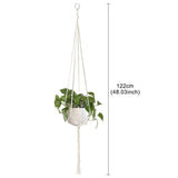 elvesmall Valentine's Day Handmade Flower Hanging Pot Rope Net Macrame Plant Hanger Flower Pot for Home Wall Decoration Courtyard Garden Planter Basket