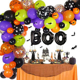 elvesmall Halloween Balloon Garland Arch Kit DIY Spider Halloween Balloons Garland Party Decoration Balloon Halloween Decoration