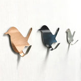 elvesmall 2Pcs Self Adhesive Hooks Bird Pattern Storage Holder for Bathroom Kitchen Hanger Stick on Wall Hanging Door Clothes Towel Racks