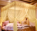 elvesmall Net Red Four Corner Mosquito Netting Canopy Mosquito Net For Double Bed Mosquito Repellent Tent Insect Reject Canopy Bed Curtain