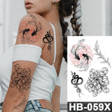 Waterproof Temporary Tattoo Sticker Old School Prajna Demon Knife Fake Tattoos Snake Rose Body Art Arm Fake Tatoo Women Men