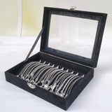 elvesmall Black Jewelry Box Bracelet box necklace box arched small box display box flannel cover jewelry storage box