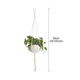 elvesmall Valentine's Day Handmade Flower Hanging Pot Rope Net Macrame Plant Hanger Flower Pot for Home Wall Decoration Courtyard Garden Planter Basket