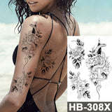 Waterproof Temporary Tattoo Sticker Old School Prajna Demon Knife Fake Tattoos Snake Rose Body Art Arm Fake Tatoo Women Men