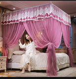 elvesmall Hot Sale Luxury Palace Mosquito Net Double  Princess Bed Curtain Household Three-door Mosquito Net Pattern Net Without Bracket