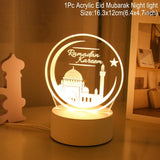 elvesmall Eid Mubarak Decor Ornament Light Eid Kareem Ramadan Decor for Home Ramadan Mubarak Eid Al Adha Islamic Muslim Party Decor