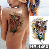 Waterproof Temporary Tattoo Sticker Old School Prajna Demon Knife Fake Tattoos Snake Rose Body Art Arm Fake Tatoo Women Men