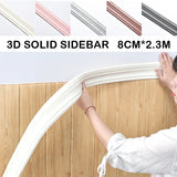 elvesmall Wall Sticker Decorative Strip Waist Line Skirting Line Self Adhesive Foam Edge Waterproof DIY Home Office Hotel Bathroom