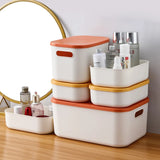 elvesmall Desk Sundries Storage Box with Lid Wardrobe Clothes Drawer Plastic Storage Basket Container Organizer for Cosmetics Small Things