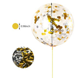 elvesmall Giant 36inch Clear Balloons Transparent Confetti (10g) Globos Wedding Birthday Party Decoration Larger Helium Balloons Supplies