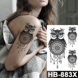 Waterproof Temporary Tattoo Sticker Old School Prajna Demon Knife Fake Tattoos Snake Rose Body Art Arm Fake Tatoo Women Men