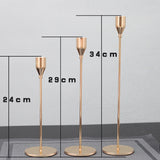 elvesmall 3Pcs/Set Chinese Style Metal Candle Holders Simple Golden Wedding Decoration Bar Party Living Room Decor Home Decor Candlestick