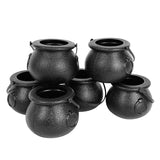 elvesmall 6pcs Mini Halloween Candy Bucket Pot Witch Skeleton Cauldron Holder Jar Trick Or Treat Halloween Party Decoration Props Kids Toy