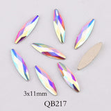 elvesmall 20pcs Crystals Nail Diamond Stone Strass AB Glass Rhinestones For 3D Nails Art Decorations Supplies Jewelry QB217-246A