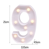 elvesmall DIY LED Letter Night Light Creative 26 English Alphabet Number Battery Lamp Romantic Wedding Party Decoration