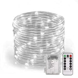 elvesmall  5M/10M/12LED Rope Strip Lights Remote Control Tube Rope Garland Fairy Lighting Strings for Outdoor Indoor Garden Christmas Decor