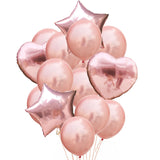 elvesmall 14Pcs Multi Confetti Balloon Happy Birthday Party Balloons Rose Gold Helium Ballons Boy Girl Baby Shower Party Supplies