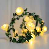 elvesmall 1.5/3/6M Rose LED Fairy String Lights Battery Powered Flower Garland For Wedding Valentine's Day Event Party Garland Decoration