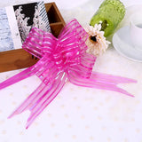 elvesmall 10pcs Wedding Bow Pull Flower Gift Packing Candy Box Accessories DIY Wedding Party Car Decor Pullbows Supplies Flower Ribbons