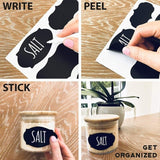 elvesmall   Waterproof Oval Shaped Erasable Chalkboard Sticker Craft BlackBoard Labels Kitchen Spice Home Sugar Pantry Jar Bottles Weddings