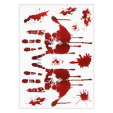 elvesmall Halloween Decoration Horrible Bloody Handprint stickers Halloween Window Wall Clings Floor Decals Stickers Halloween party props