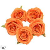 elvesmall 5/10pcs Artificial Rose Head Silk Leaves Flower For Home Wedding Party Gift Box Decoration Fake Flower DIY Christmas Wreath 10cm