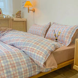 elvesmall Nordic Duvet Cover and Bedsheet 220x240 Quilt Cover Fashion 150x200 Duvet Cover Fashion Luxury Bedding Set Soft Plaid Bed Linen