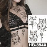 Waterproof Temporary Tattoo Sticker Old School Prajna Demon Knife Fake Tattoos Snake Rose Body Art Arm Fake Tatoo Women Men