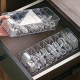 elvesmall Cable Storage Box Transparent Plastic Data Line Storage Container for Desk Stationery Multifunctional headset Data charging line