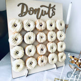 elvesmall DIY Wooden Donut Wall Rustic Wedding Decoration Table Donut Party Decor Baby Shower Anniversary Birthday Event Party Favor