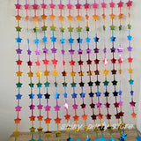 elvesmall New Star Wave Point Star Rain Silk Curtain Birthday Party Background Wall Wedding Decoration Dessert Table Layout Supplies