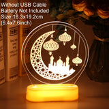 elvesmall Eid Mubarak Decor Ornament Light Eid Kareem Ramadan Decor for Home Ramadan Mubarak Eid Al Adha Islamic Muslim Party Decor