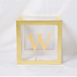 elvesmall Gold Customize Letter Name Transparent Balloon Box Baby Shower Box 1st Birthday Party Decorations Kids Wedding Baby Shower Decor