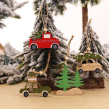 elvesmall Car Ornaments Small Christmas Tree Hanging Wooden Pendants Elk Cartoon Animal Ornaments 2025 New Christmas Holiday Decorations