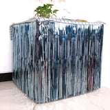 elvesmall 275x75 cm Hawaii Party Decoration Table Skirt Foil Fringe Metallic Tinsel Table Skirt For Wedding Birthday Party Decoration