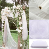 elvesmall 5m/10m 48cm Organza Knot Wedding Chairs Cover Sheer Crystal Organza Tulle Roll Fabric for Wedding Arch Party Decoration Organza