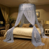 elvesmall Household Breathable Hanging Dome Mosquito Net Romantic Canopy Bed Valance Fringe Lace Tent Dream Room Decoration Mosquito Net