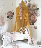 elvesmall New Nordic Style Princess Chiffon Kids Baby Bed Room Canopy Mosquito Net Curtain Bedding Dome Tent