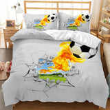 elvesmall Sports 3D Football Bedding Set And Pillow Case Double Size Household Textile Product Decoration Teenager Room Soccer Duvet Cover