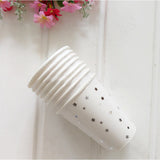 elvesmall 8pcs Golden Cup Party Paper Disposable Tableware Birthday Party Dinner Plate Polka Dot Striped Cup