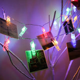 elvesmall  1.5M 3M 6M Photo Clip Holder LED String Lights 10 20 40LED for Wedding Party Holiday Home Lighting Decoration Lamp