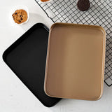 elvesmall 10" Non Stick Square Cake Pan Cheese Cookie Bread Pizza Baking Tray Carbon Steel Bread Cake Mold Baking Sheets Kitchen Supplies