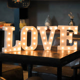 elvesmall DIY LED Letter Night Light Creative 26 English Alphabet Number Battery Lamp Romantic Wedding Party Decoration