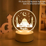 elvesmall Eid Mubarak Decor Ornament Light Eid Kareem Ramadan Decor for Home Ramadan Mubarak Eid Al Adha Islamic Muslim Party Decor