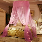 elvesmall Household Breathable Hanging Dome Mosquito Net Romantic Canopy Bed Valance Fringe Lace Tent Dream Room Decoration Mosquito Net